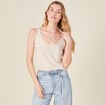 Pull débardeur bretelles ecru femme