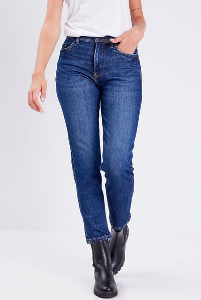 Jeans regular denim brut femme