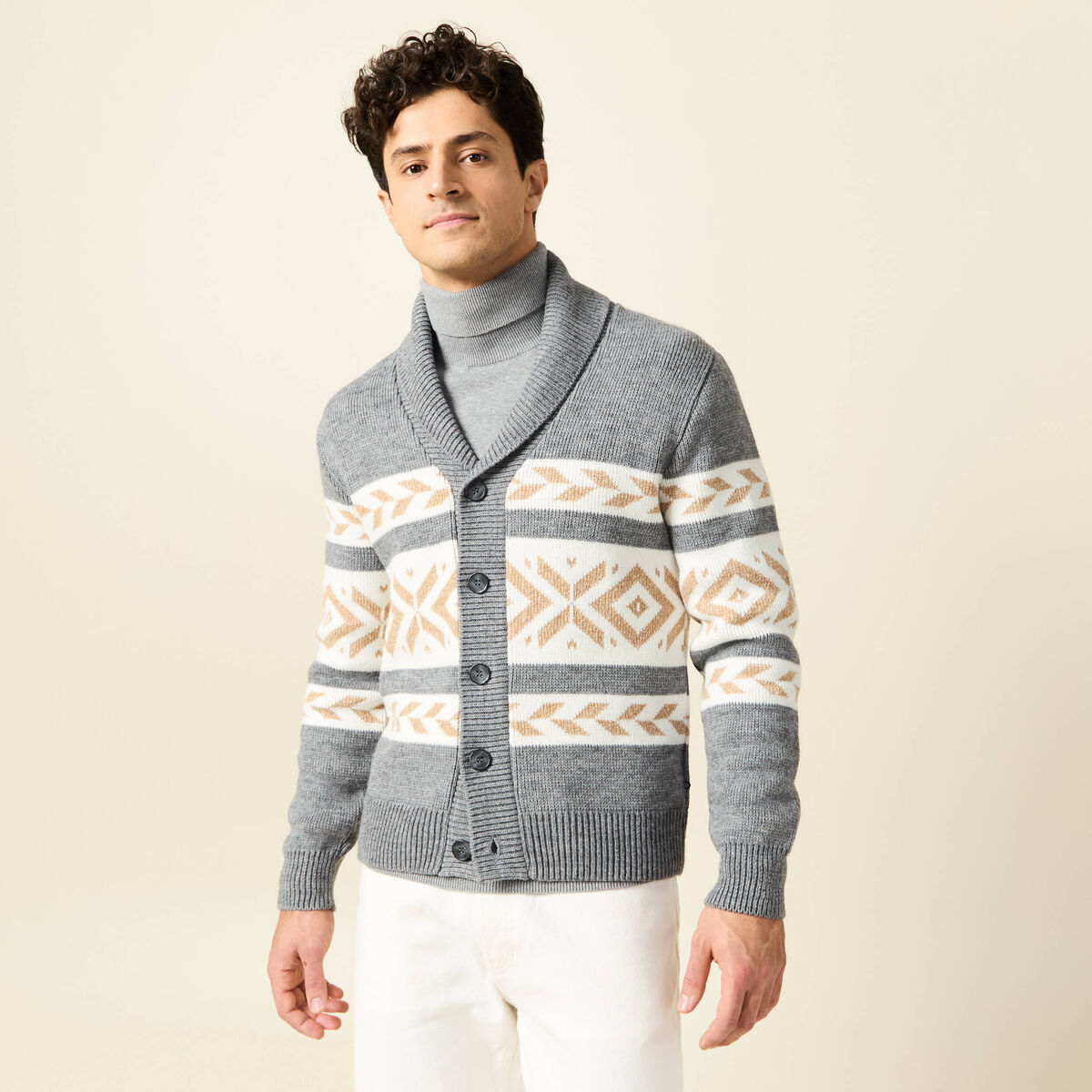 Gilet manches longues ecru homme