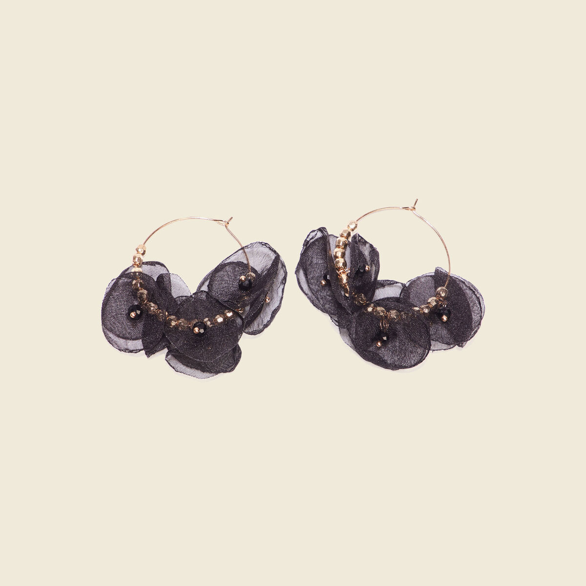 Boucles d'oreilles créoles noir femme