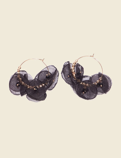 Boucles d'oreilles créoles noir femme