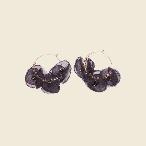Boucles d'oreilles créoles noir femme