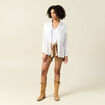 Short boyfriend ceinturé jean vert kaki femme