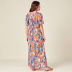 Robe longue droite fluide multicolore femme