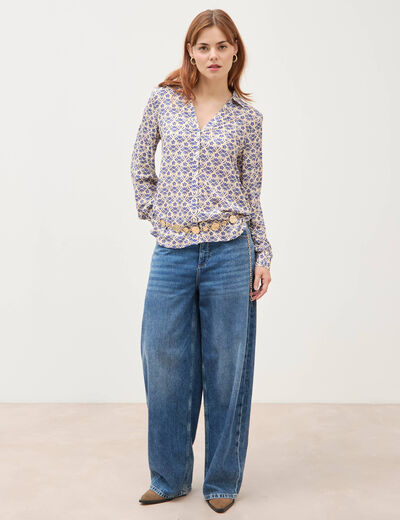 Blouse manches longues blanc femme