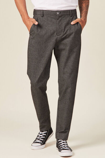 Pantalon chino tapered gris foncé homme