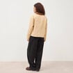Veste manches longues col classique taupe femme