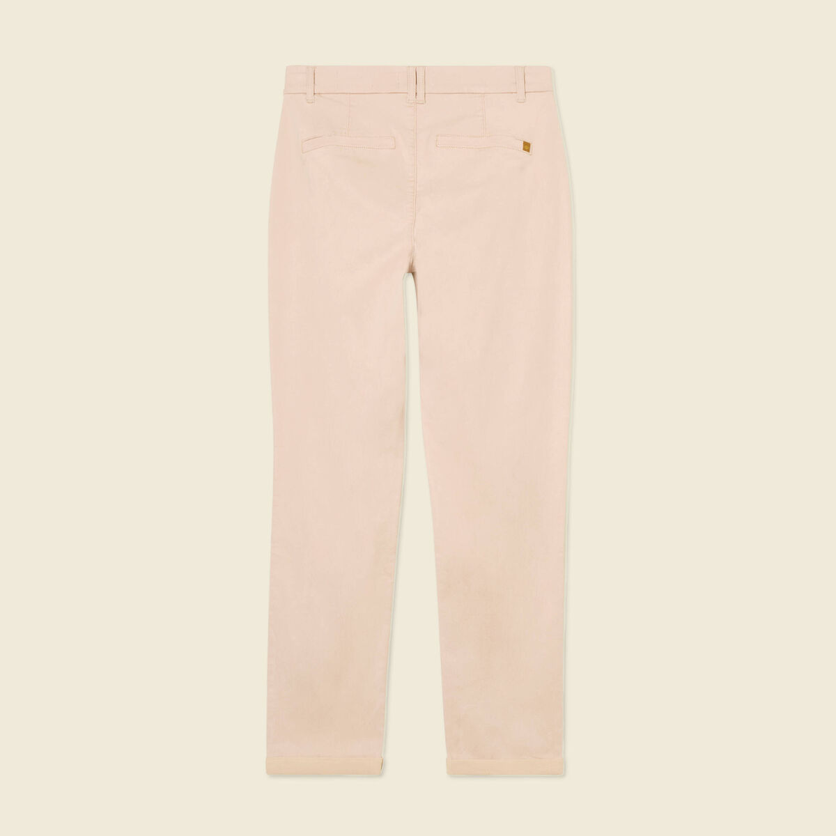 Pantalon chino cigarette rose clair femme