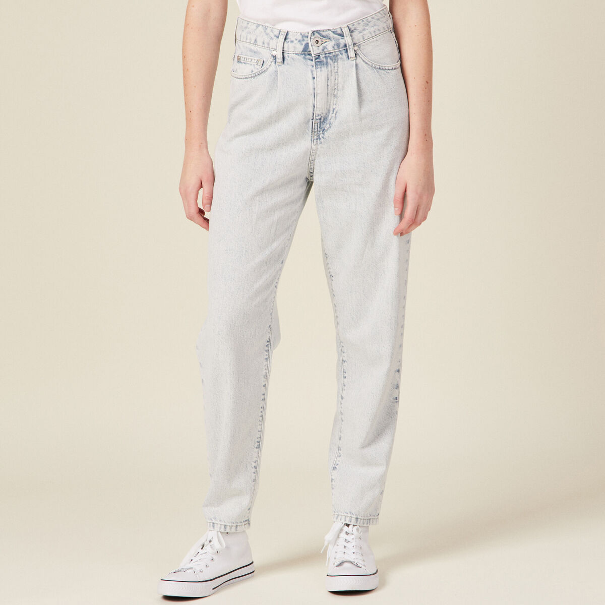 Jeans slouchy denim snow bleu femme
