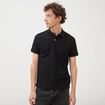 Polo cintr&eacute; en coton manches courtes noir homme
