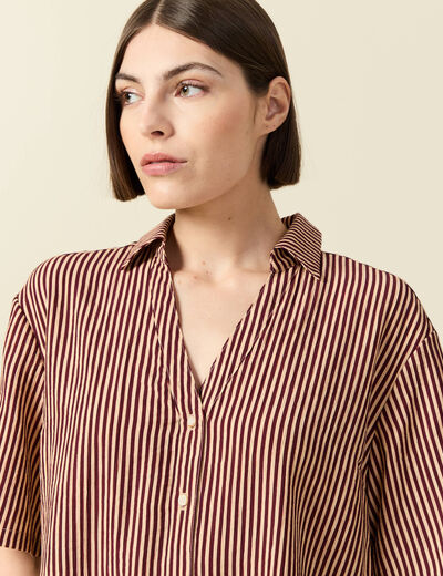 Blouse manches courtes fluide violet femme