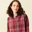 Blouse manches longues prune femme
