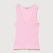D&eacute;bardeur col v bretelles dentelle rose clair femme