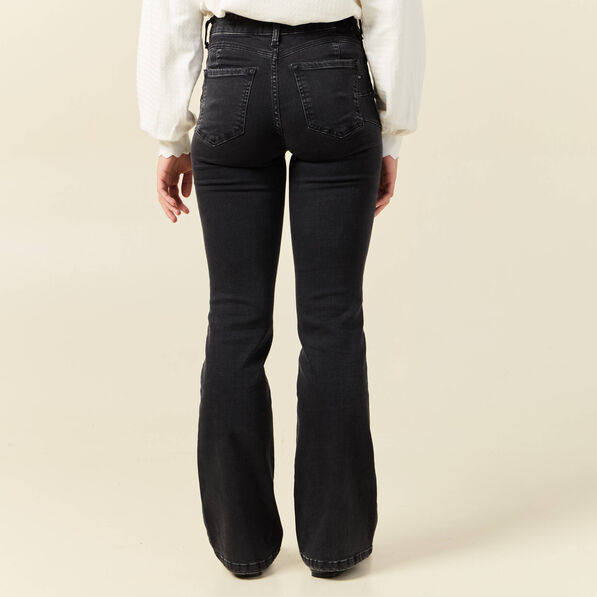jeans bootcut 5 poches denim gris femme Jeans bootcut 5 poches denim gris femme