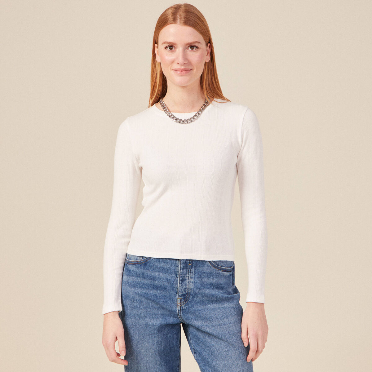 T-shirt éco-responsable ecru femme