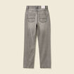 Jeans straight taille haute 7/8&egrave;me denim gris clair femme
