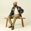 Gilet manches longues zipp&eacute; sherpa taupe homme