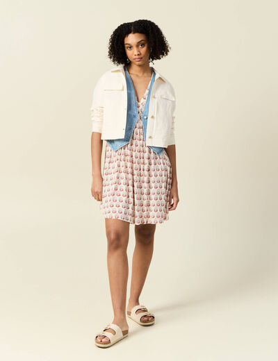 Veston sans manches en jean denim used femme