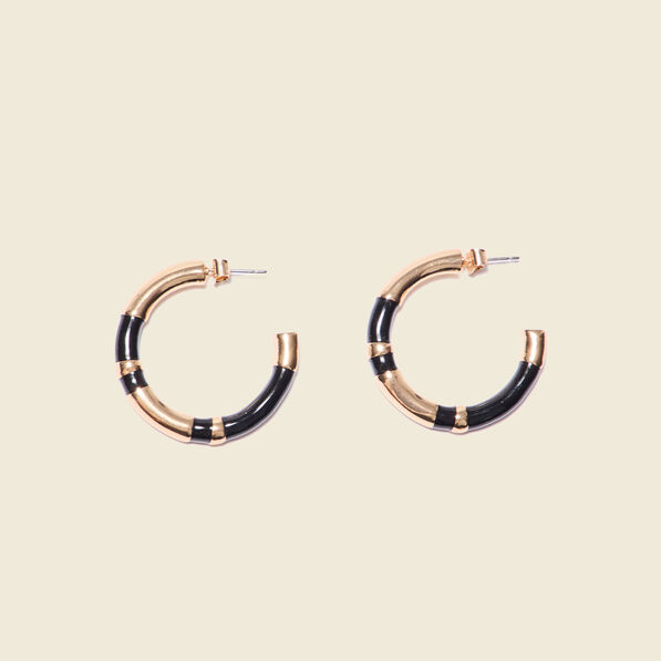 Boucles d'oreilles créoles noir femme