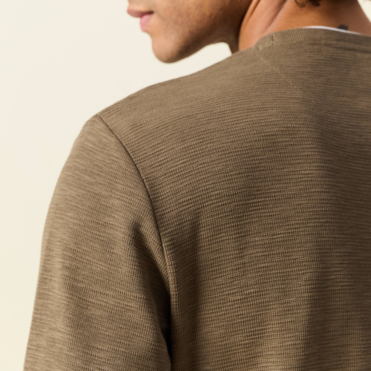 T-shirt manches longues taupe homme