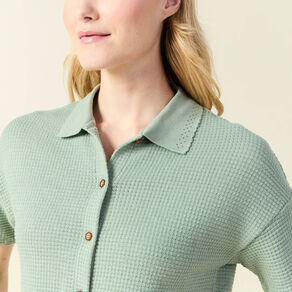Polo en maille vert kaki femme