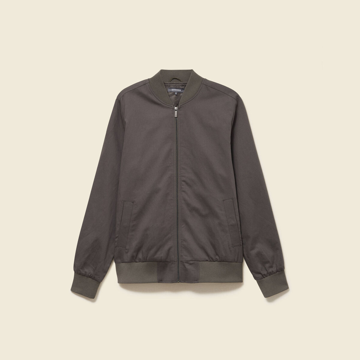 Blouson zipp&eacute; col teddy vert fonc&eacute; homme