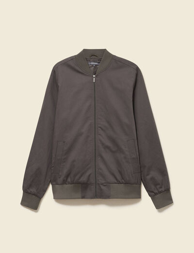 Blouson zipp&eacute; col teddy vert fonc&eacute; homme