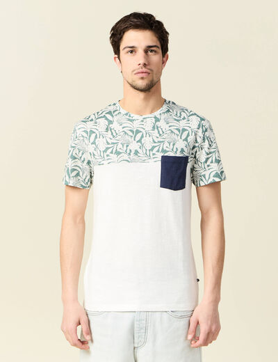 T-shirt manches courtes marron clair homme