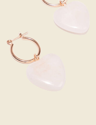 Boucles d'oreilles pendantes ecru femme