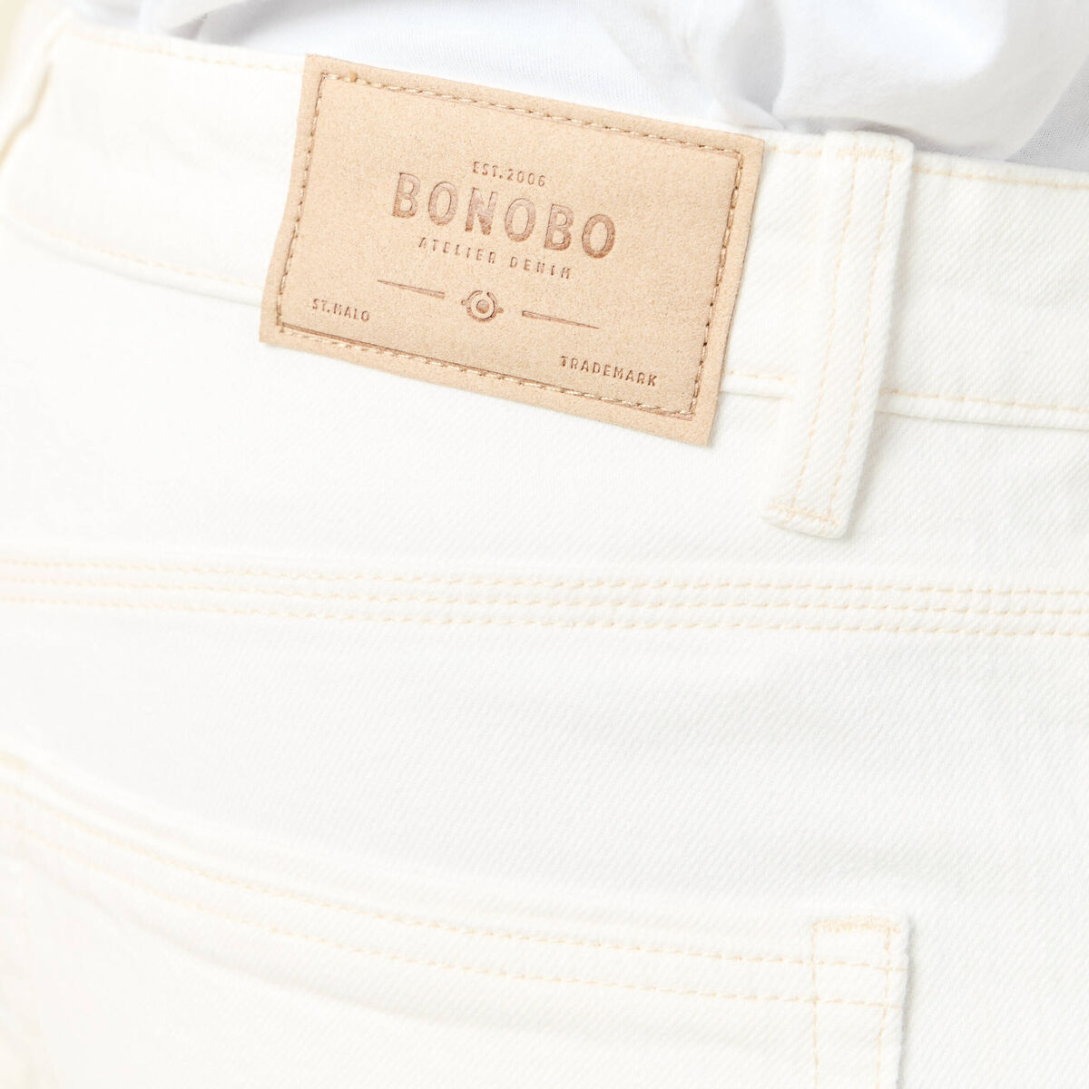 Jeans regular longueur 34 denim blanc homme