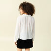 Blouse manches longues col tunisien blanc femme