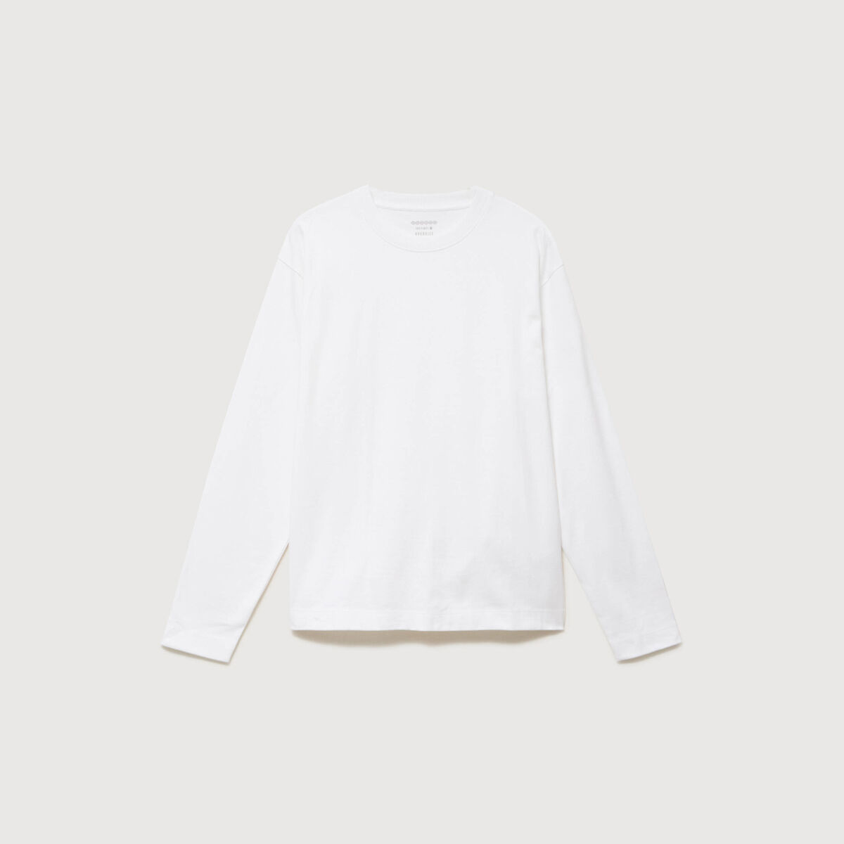 T-shirt en coton manches longues blanc homme