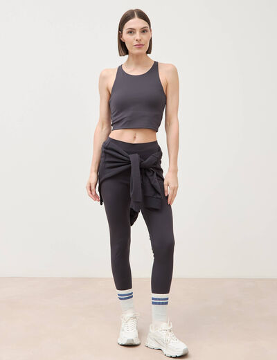 Brassi&egrave;re ajust&eacute;e cropped gris fonc&eacute; femme