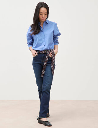 Jeans regular 7/8&egrave;me denim brut femme