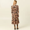 Robe midi évasée manches 3/4 noir femme