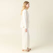 Blouson boutonné brodé denim blanc femme