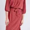 Robe droite ceinturée orange foncé femme