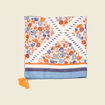 Foulard à pampilles ecru femme