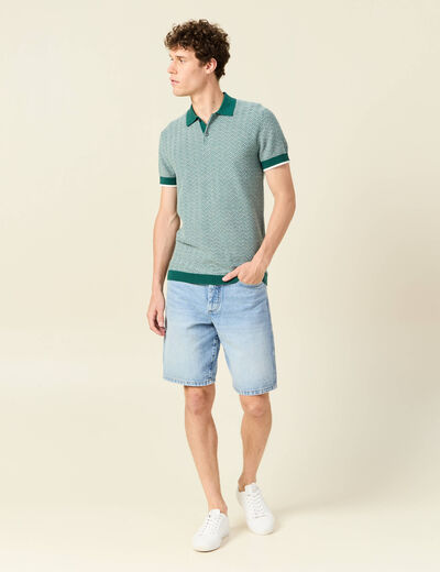 Polo manches courtes vert foncé homme