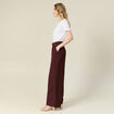 Pantalon large fluide bordeaux femme
