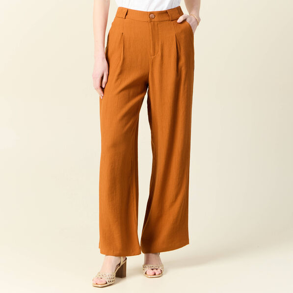 pantalon large fluide marron femme Pantalon large fluide marron femme