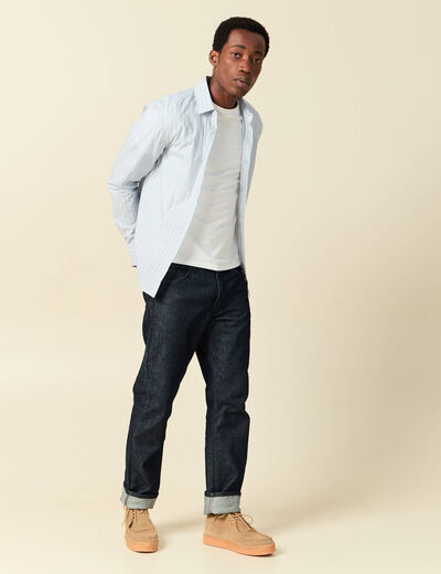Chemise boyfriend en coton bleu clair homme