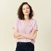 T-shirt manches courtes rose clair femme