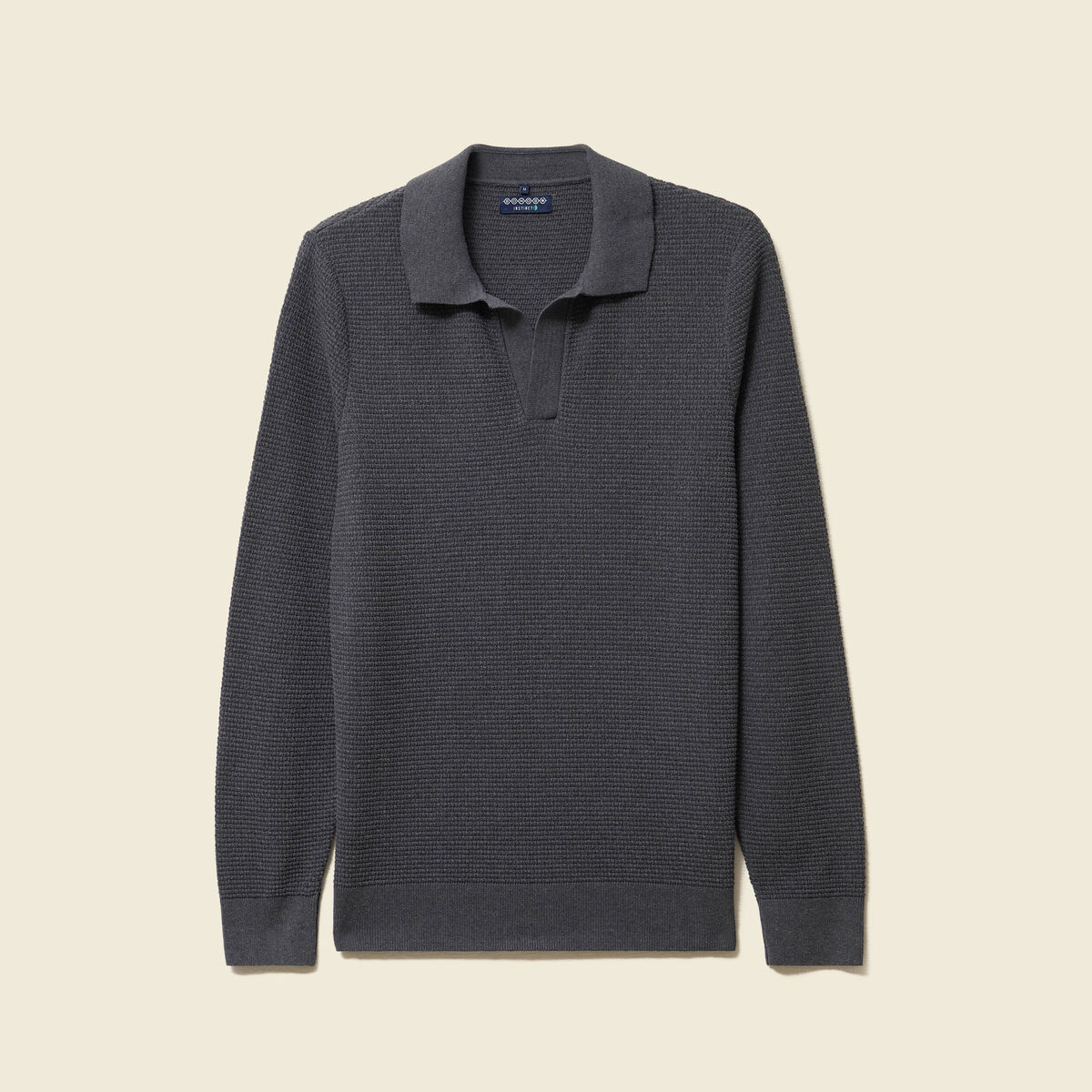 Pull manches longues gris fonc&eacute; homme