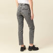 Jeans slim 7/8&egrave;me taille haute denim gris femme