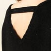 Robe pull droite sequins noir femme