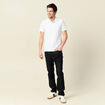 Polo manches courtes blanc homme