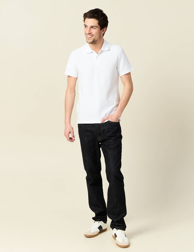 Polo manches courtes blanc homme