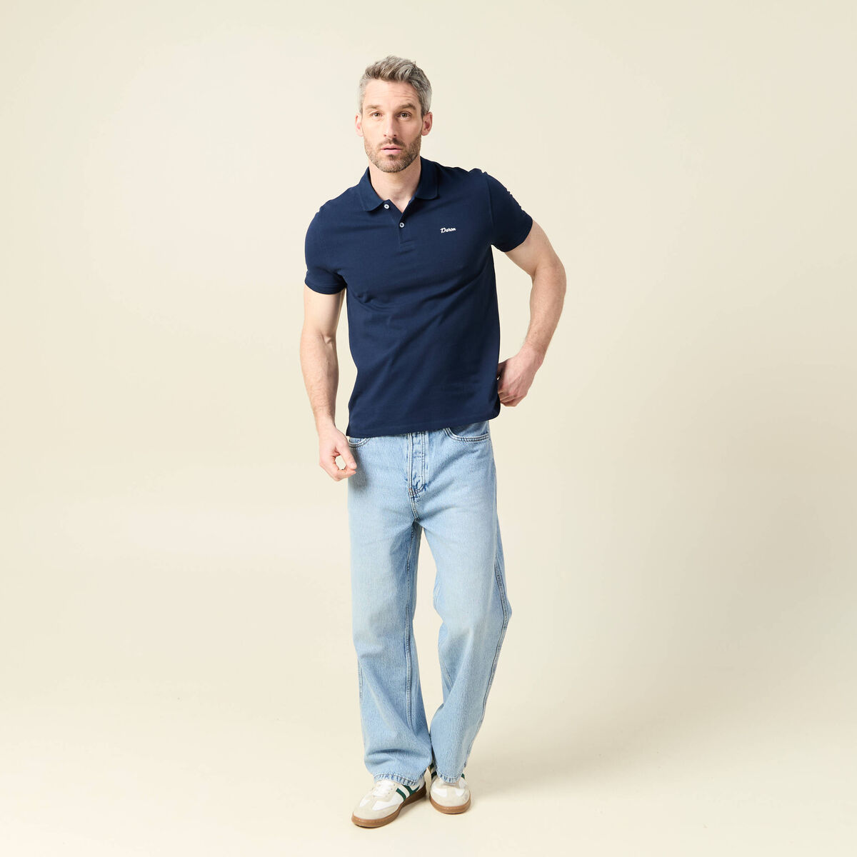 Polo manches courtes bleu marine homme
