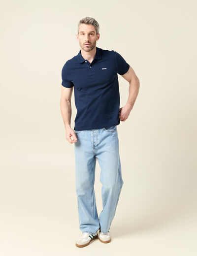 Polo manches courtes bleu marine homme